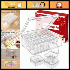 30Pcs Bead Organizer Box - Mini Clear Storage Containers with Hinged Lid for DIY