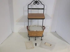 Longaberger WROUGHT IRON STACK RACK + 1 BASKET Combo + 1 WC WARM BROWN SHELF