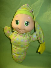 VINTAGE Hasbro PLAYSKOOL 1988 Light Up Toy GLOWORM 11" Green Star Plush WORKS