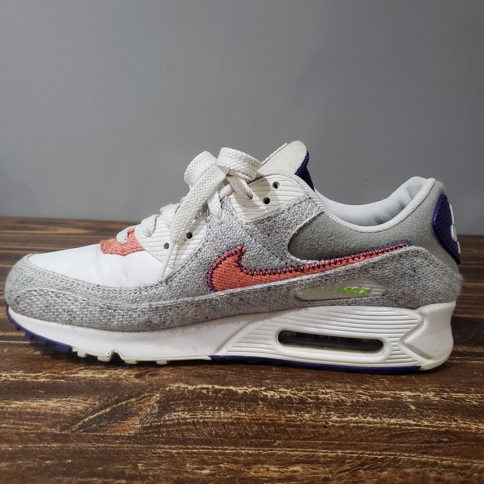 Nike Air Max 90 Men's Athletic Sneakers Size 9 Gray Textile thumbnail 7