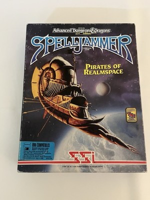 AD&D Dungeons Dragons Spelljammer Pirates Realmspace IBM PC Big Box Game CIB SSI