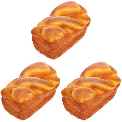  3pcs realistische gefälschte Brotverzierungen Stützmodell Home Bread Photo