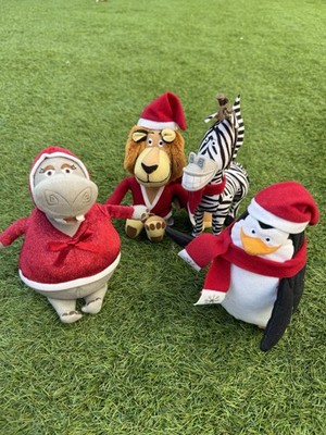 4 x Madagaskar Weihnachten Stofftiere Plüschtiere Merry Madagaskar