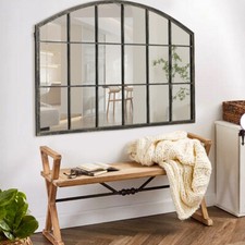 Large Window Garden Rustic Mirrors Metal Frame Indoor Outdoor Décor Wall Mounted