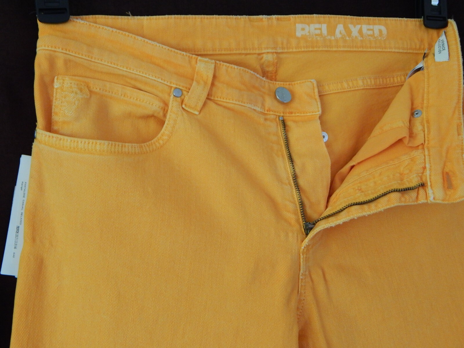 Versace Collection Women Pantalone Casual Relaxed Jeans Size 31 Mango NWT $425 image 9