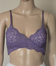 Victoria's Secret Dream Angels Faux Wrap Lace Bralette Wireless purple size S