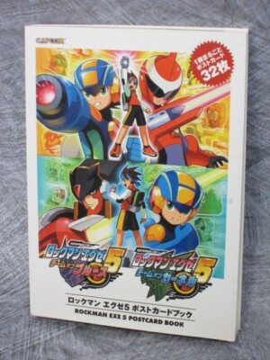 Rockman EXE 5 Megaman Team Blues Carnel Postkarte Buch GBA Kunst Fan 2005 Capcom