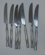 7 Hampton Silversmiths BAMBOO Stainless Glossy Silverware butter knives Flatware