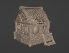 Dwarf Village House with Stairs 28mm Scale D D DND Terrain Tabletop Mini