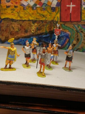 Elastolin Hausser 40mm  Roman Bought '65 At Factory In Germany  lot 6 Mint