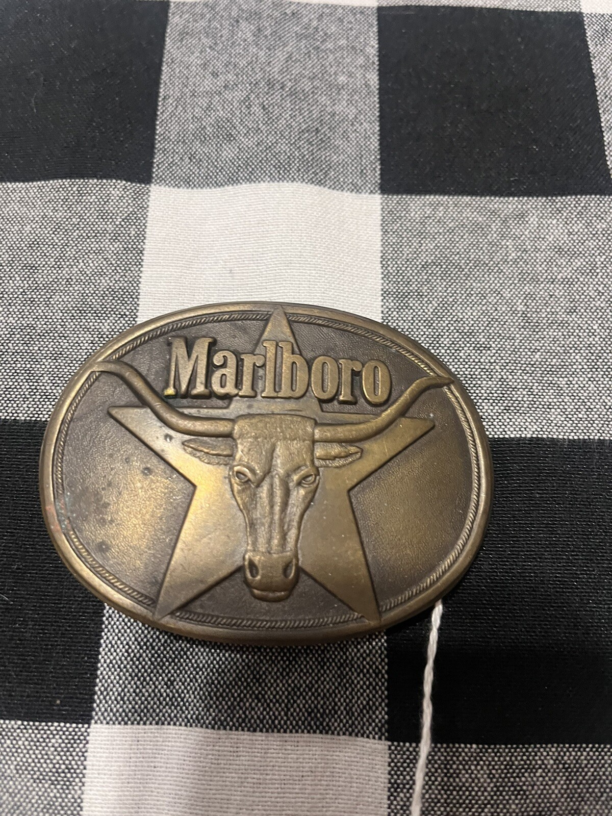 Marlboro Belt Buckle Solid Brass 1987 Philip Morris I… Gem
