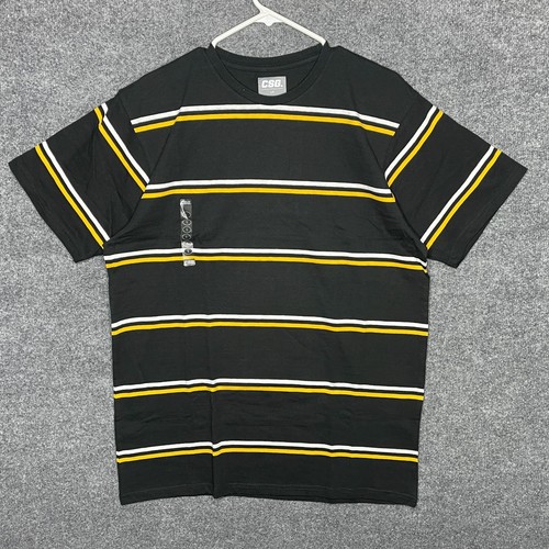 CSG Tshirt Men’s Large (L) - Black Short Sleeve Crew Neck Striped Tee - Picture 2 of 4