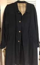 Gallotti Men's Coat Size 56 Italy Blue Vera Pelle Leather XLLined Button Vent