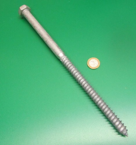 Galvanized Hex Head Lag Screw 5/8" Threads x 12.0" Length, 3 pcs - Picture 10 of 11