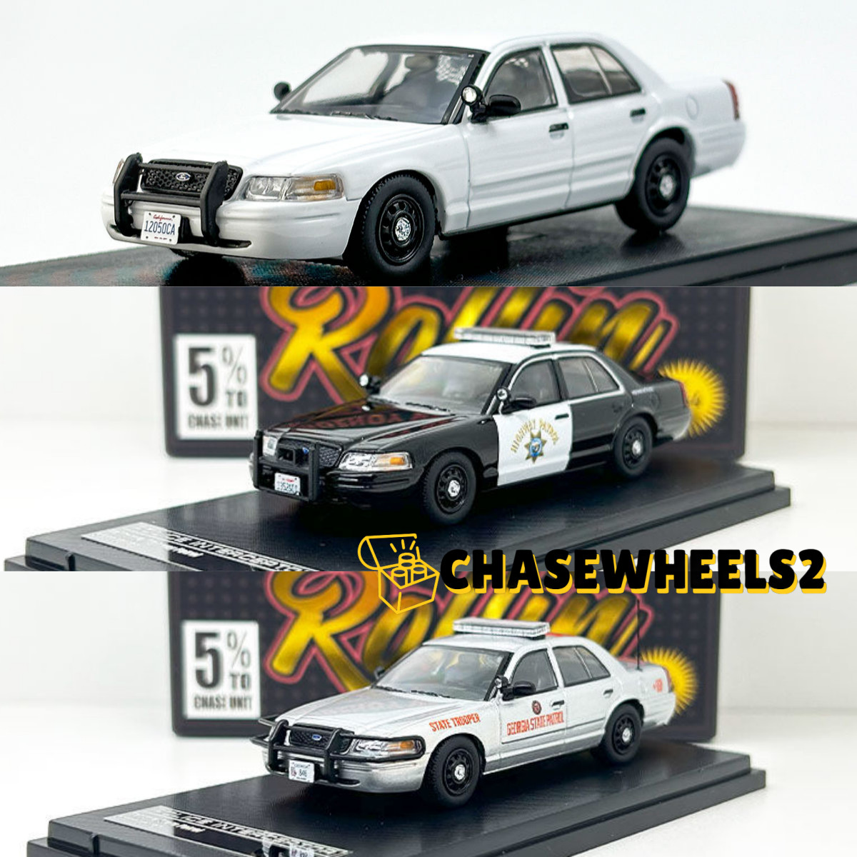 1:64 Ford Crown Victoria CHP Highway Patrol Police Diecast Model Car