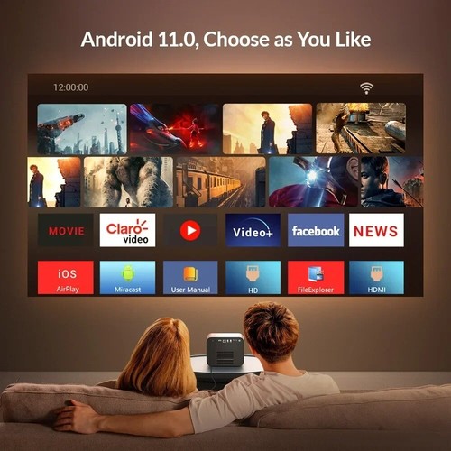 Videoprojecteur Byintek R90 Rock Full HD 1080p, 2200Ansi,Android Tv 9.0, 3D, 4K - Photo 5/6