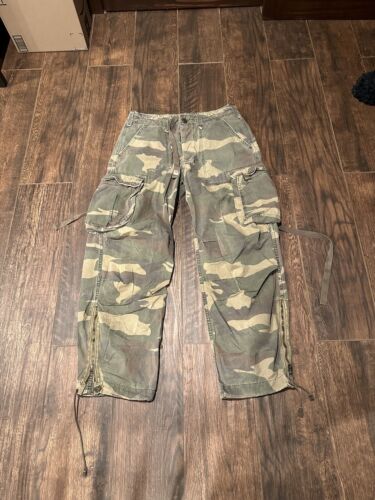 VINTAGE Abercrombie Fitch Pants Men Large Green Camo Paratrooper Cargo Army Y2K - 第 1/15 張圖片