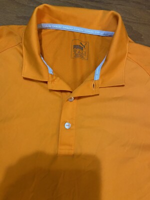 Puma Rickie Fowler Orange Sport Polo Shirt Large Oranges Golf