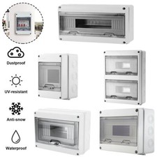 5/8/12 Way Consumer Unit Rail Distribution Enclosure Box IP65 Weatherproof UK~