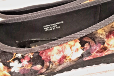 じゅん Angel Steps Shoes Womens Size 10W Comfort Round Toe black, Floral