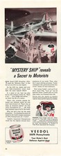 Veedol Motor Oil Print Ad Vintage Advertisement Bell Airacobra Plane Army 1941
