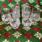 NOS-Set Of 8-Arby’s Libbey Gold Rim Etched Frosted Winter Scene Glasses — photo 1