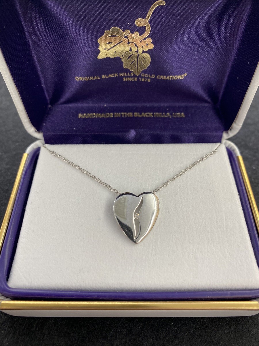 Black Hills Gold sterling silver heart necklace with diamond by - Main Image