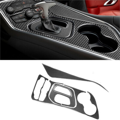 4Pcs Carbon-Faser-Schaltungsabdeckungsverkleidung für Dodge Challenger 2015-2020