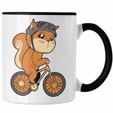 Trendation - Eichhörnchen Auf Fahrrad Tasse Geschenk für Tierliebhaber