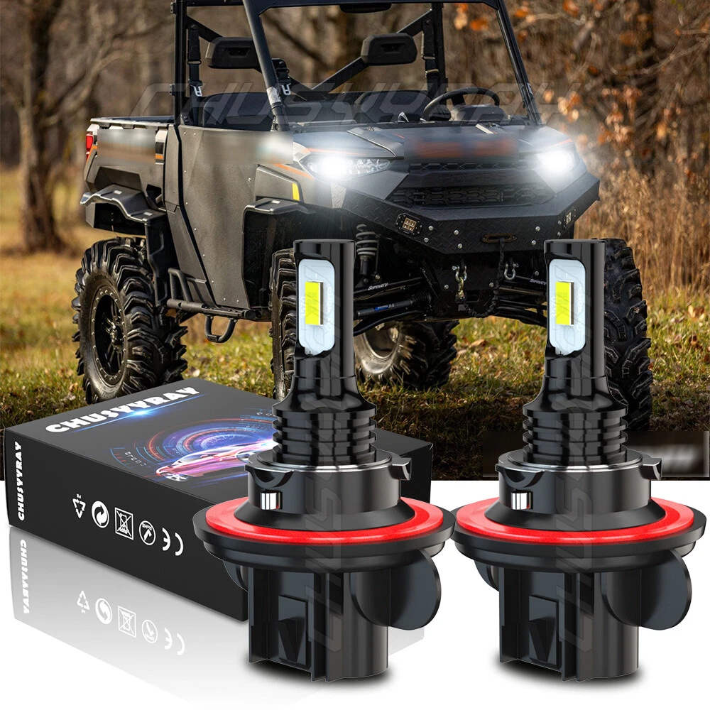 2x H13 UTV LED Headlight Bulbs 6000K White For 2018 2021 Polaris