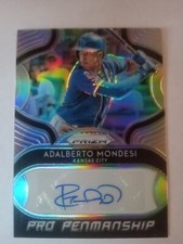 2019 Panini Prizm-Adalberto Mondesi-Pro Penmanship Silver Prizm Auto -KC Royals