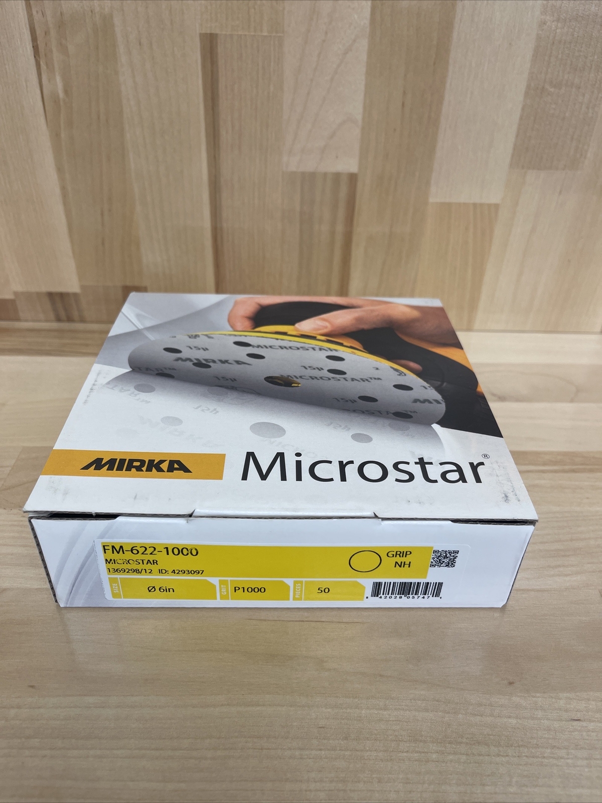 FM-622-1000, MIRKA MICROSTAR 6 IN. FILM-BACKED GRIP DISC 1000G, QTY 50