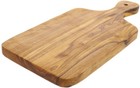 Schneidebrett mit Griff Servierbrett Brettchen L 30 x B 14 x H 1,5 cm Olivenholz