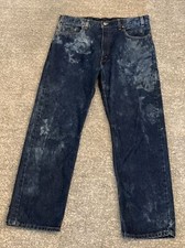 VTG Men's Levi’s 505 DARK BLUE Denim Jeans 38”x30" Made In USA Acid/Bleach Wash?