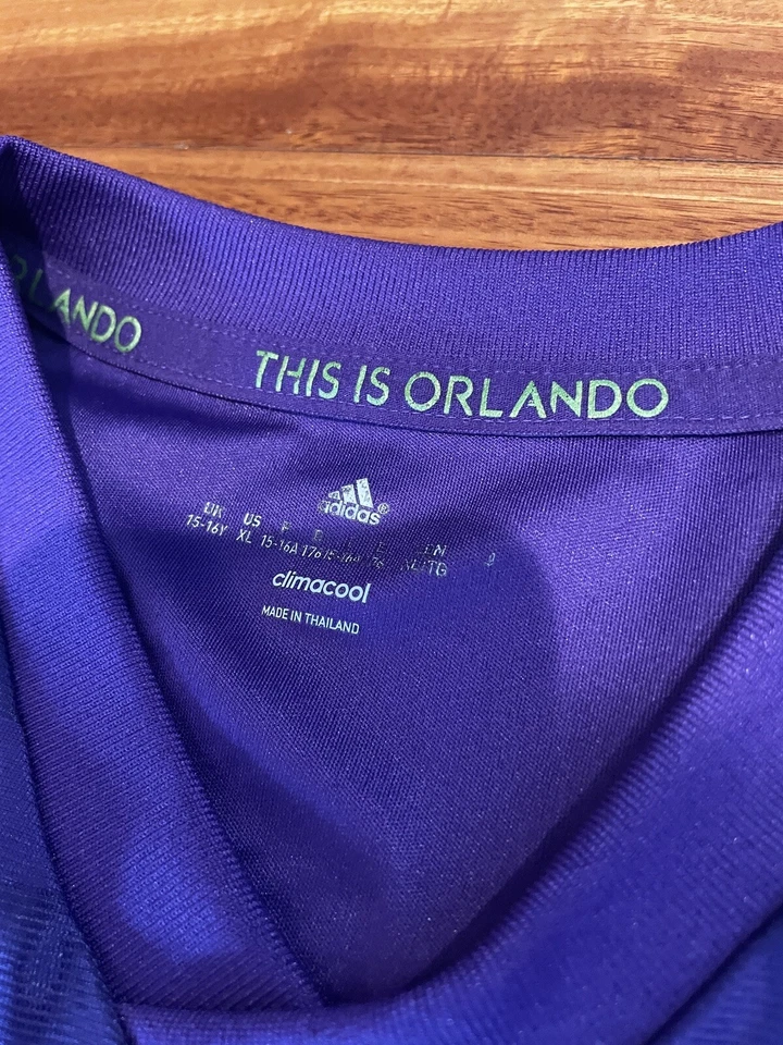 Adidas Orlando City Soccer Jersey MLS Purple Size Child XL Luke Boden #14 2015 - Image 3 of 4