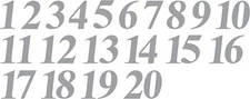 1-20 Numbers Gray Sticker Vinyl Decals CHOOSE  1" - 8"  (V585)