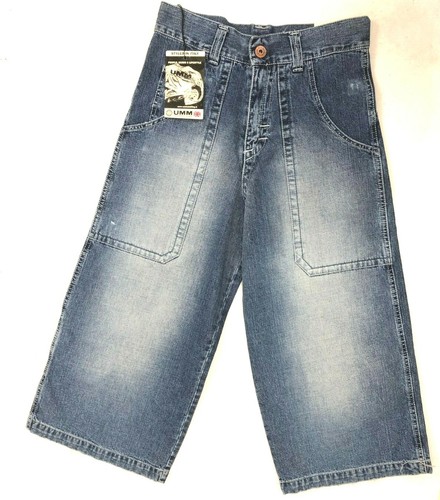 JEANS PANTALONI UMM HIP HOP BALLO UOMO LARGHI RAP CAVIGLIA BERMUDA DENIM |  eBay
