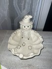 Lenox Autumn Fall Halloween Scarecrow Trinket / Candy Dish Decor White Gold 
