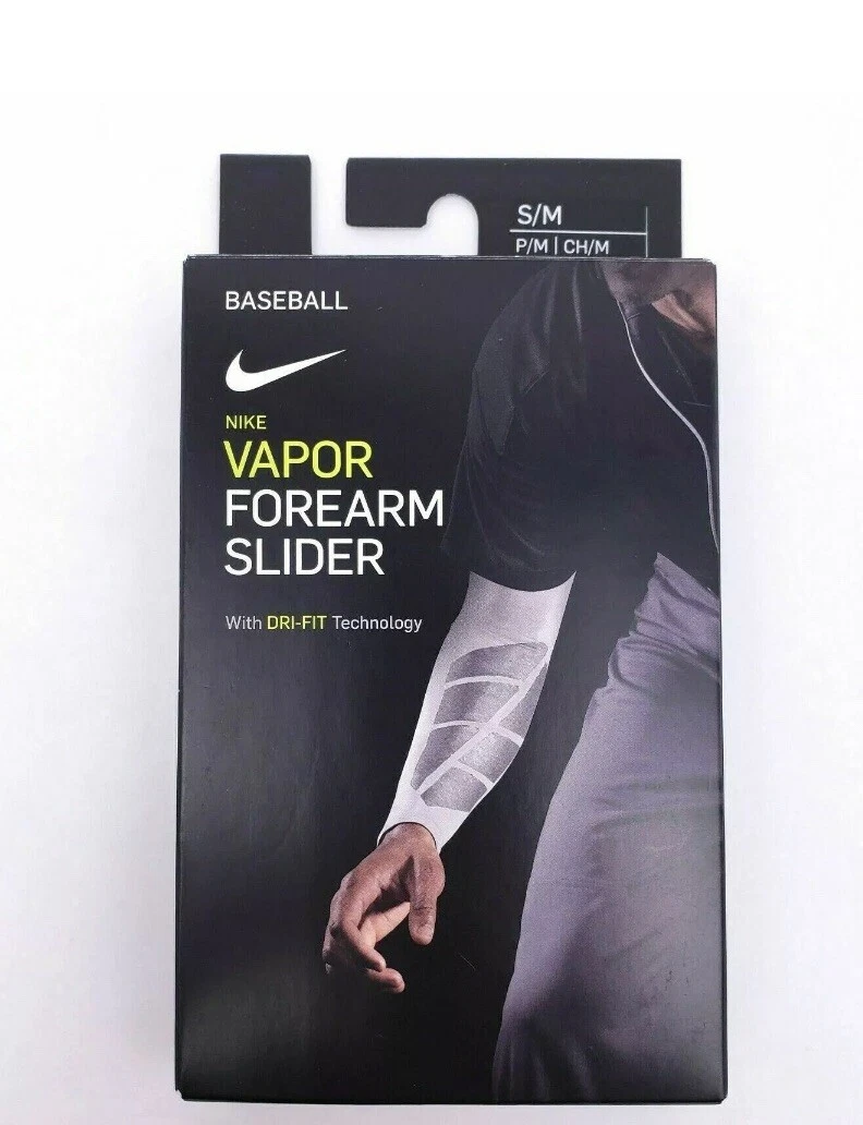 NIKE PRO VAPOR FOREARM MLB BASEBALL SLIDER ARM SLEEVE WHITE SIZE S/M