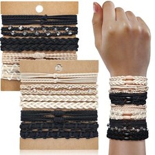 Boho Hair Tie Bracelets - Elastic Bands for Women's Ponytails Daily Life Spor...