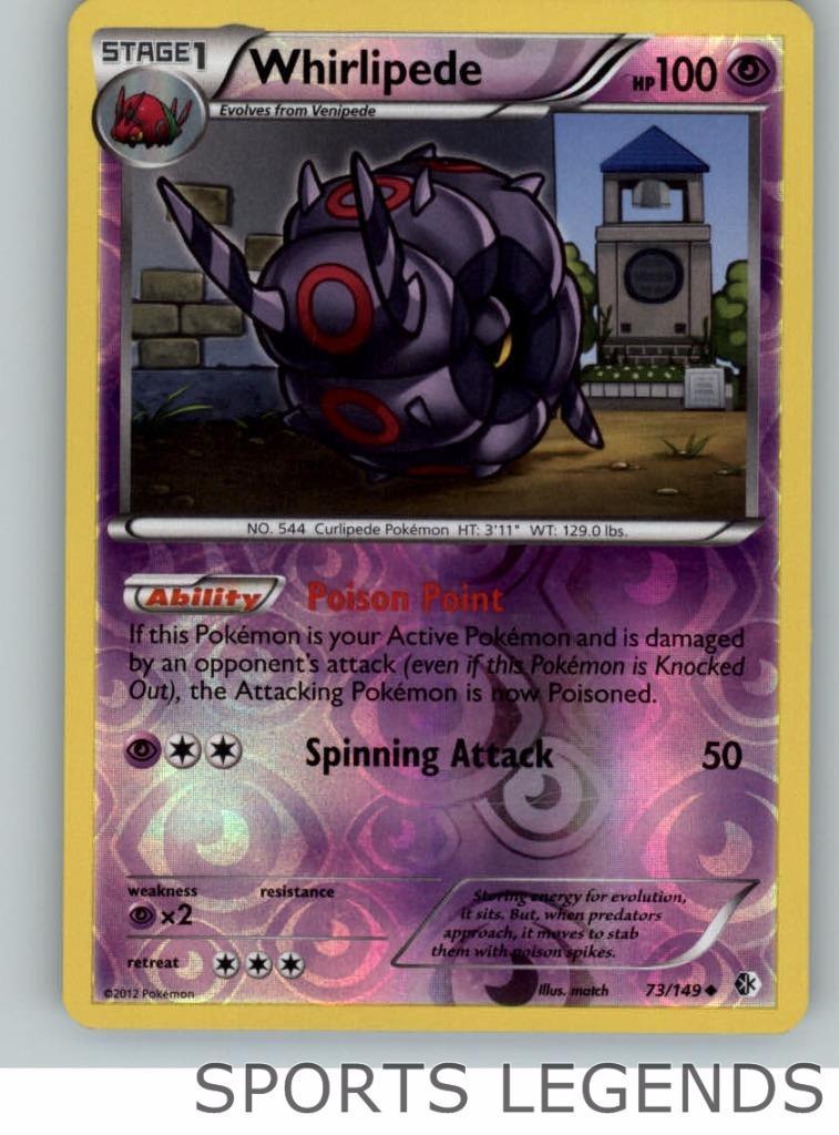2012 pokemon Boundaries Crossed reverse holo Whirlipede 73/149