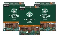 Starbucks Pike Place Roast K Cup Coffee 72 Count Pack of 3 for Keurig