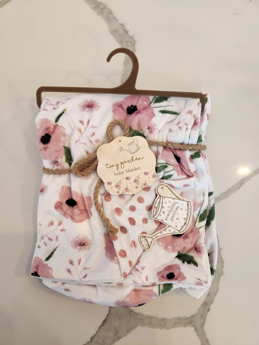 Adorable Tiny Garden Floral Cozy Sherpa Baby Blanket 30 x 40