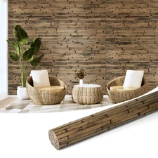 Art3d Bamboo Wall Panels for Interior Wall Decor48"H x 96"L Natural Panels