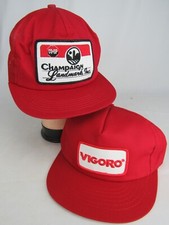 vintage trucker hats X2 Vigoro Landmark FERTILIZER SEED snapback cap farm NICE!