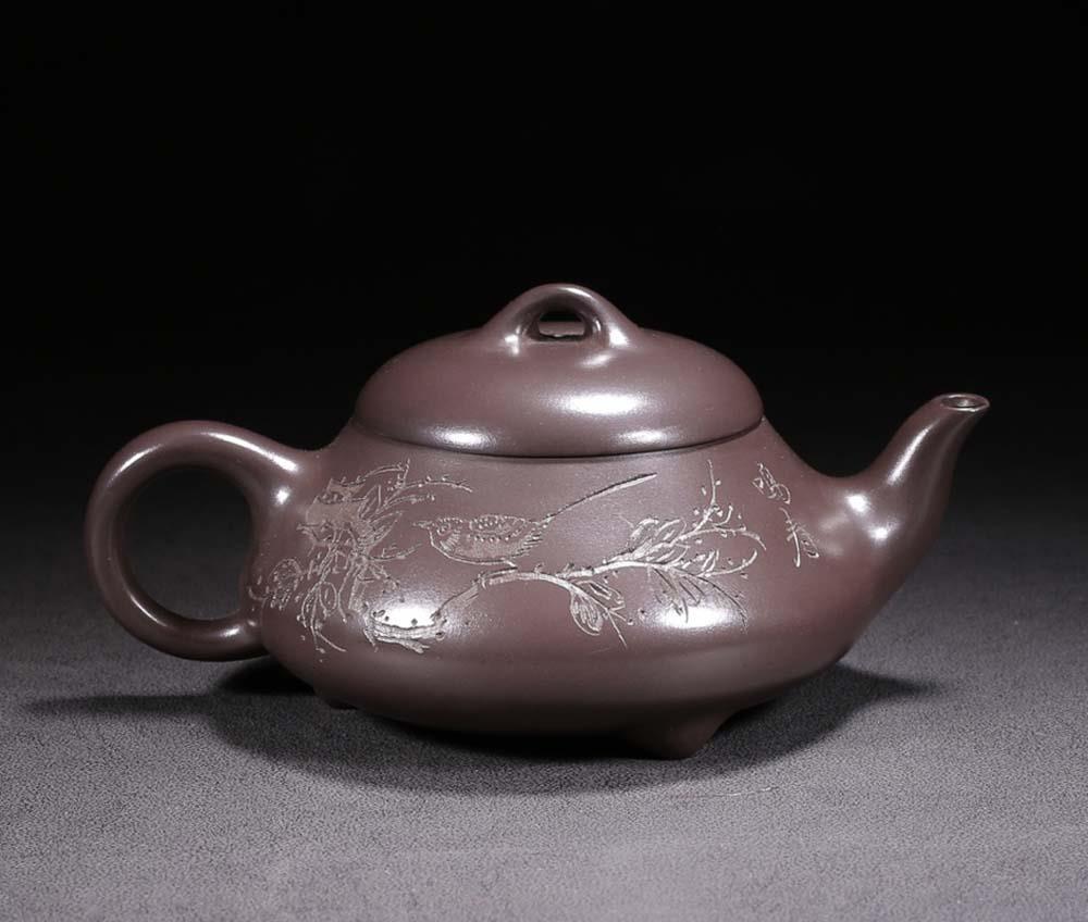 Wang Yinxian Signed Old Chinese Handmade Yixing Zisha Teapot w