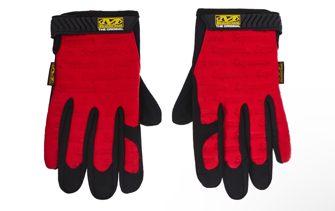 Supreme Mechanix Leather Work Gloves Red