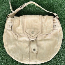 Marc Jacobs Pattern Logo Calf Genuine Leather Tan Large Tote Shoulder Bag 