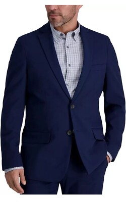J.M. Haggar Men's Dark Navy Premium Stretch Suit Jacket 48 R NEW $220 HZ01001