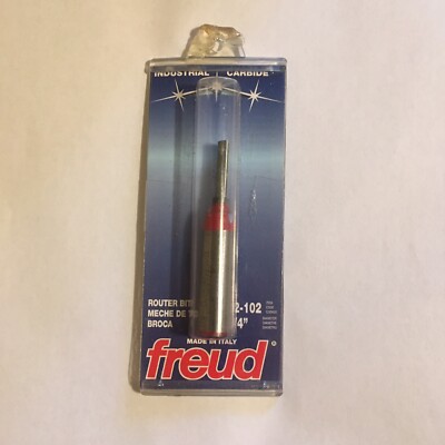 Freud 12-102 1/4'' Double Flute Straight Bit 1/2  Shank Carbide Tipped